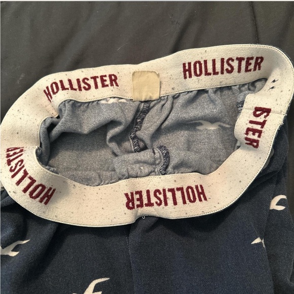 Hollister Navy Blue Pajama Pants with White Seagull Print (logo) - Picture 5 of 5